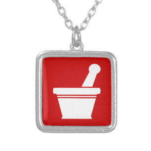 Mortar & Pestle Silver Plated Necklace