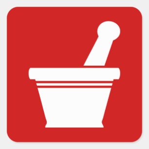 Mortar & Pestle Square Sticker