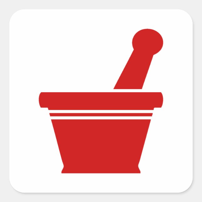 Mortar & Pestle Square Sticker (Front)