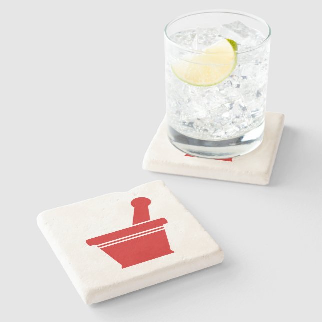 Mortar & Pestle Stone Coaster (Side)