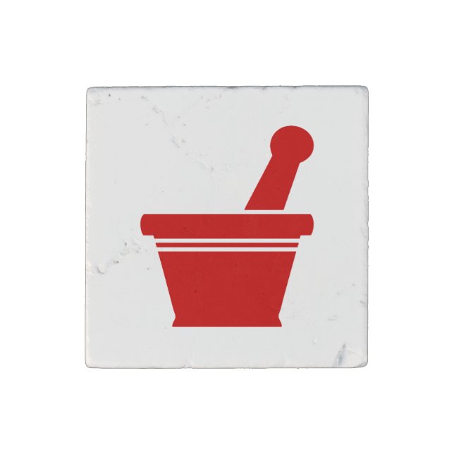 Mortar & Pestle Stone Magnet (Front)