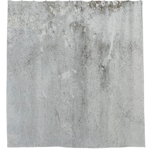 Mortar wall aged gray white black shower curtain (Front)