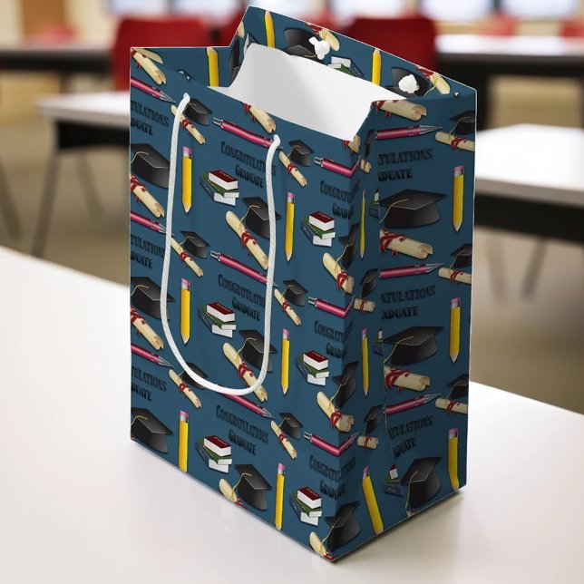 Mortarboard And Diploma Graduation Medium Gift Bag (Creator Uploaded)