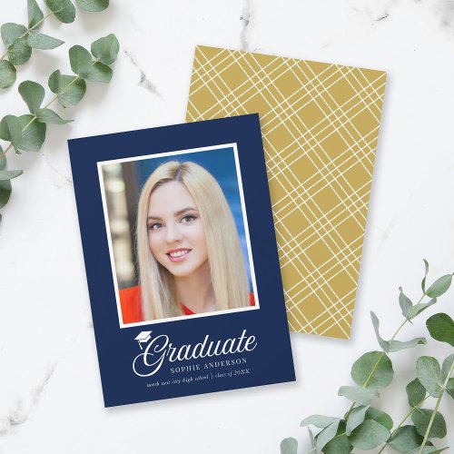 Mortarboard Script Editable Colors Photo Graduate