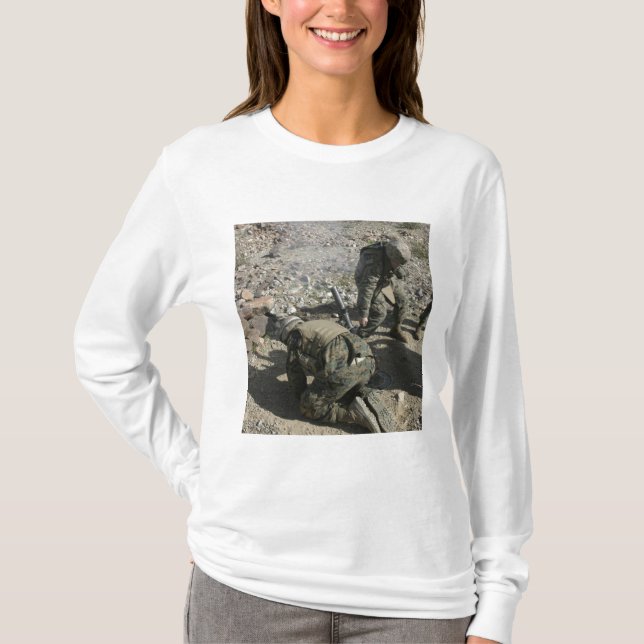 Mortarmen cover their ears and avert their eyes T-Shirt (Front)