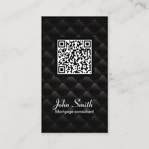Mortgage Agent Elegant Dark QR Code Business Card