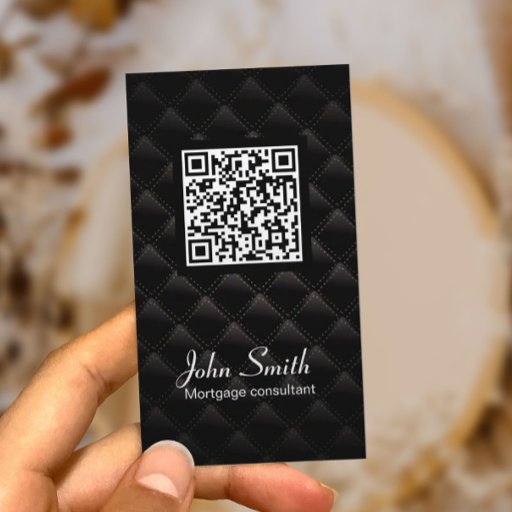 Customizable Deluxe QR Code Mortgage Agent Business Card