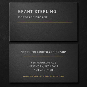 Mortgage Broker Black Professional Business Card
