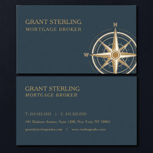 Mortgage Broker Nautical Compass Business Card