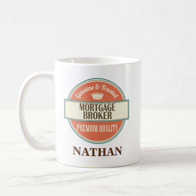 Mortgage Broker Personalized Office Mug Gift (Left)