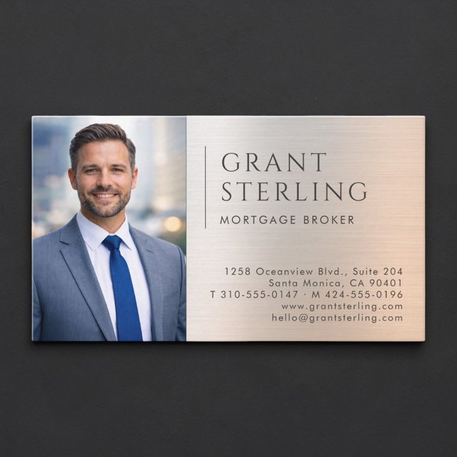 Mortgage Broker Photo Metallic Business Card (Creator Uploaded)