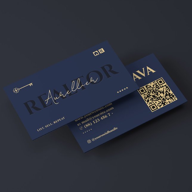 Mortgage Broker Realtor Key Elegant Dark Blue Business Card (Mortgage Broker Realtor Key Elegant Dark Blue Business Card
)