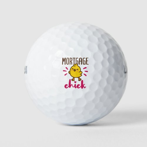 Mortgage Chick Women Underwriter Banker Processor Golf Balls