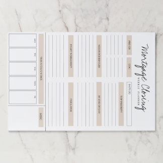 Mortgage Closing To-Do List  Paper Pad