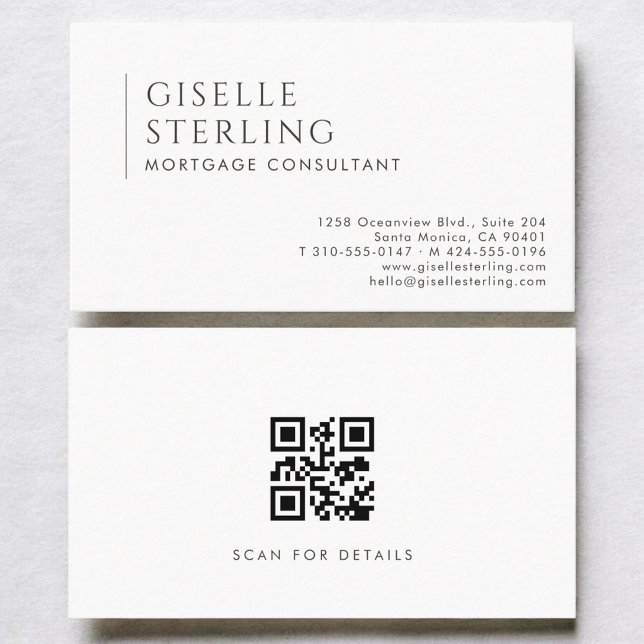 Mortgage Consultant Modern Professional QR Code Business Card (Creator Uploaded)