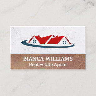 Mortgage House Real Estate logo   Marble Business Card