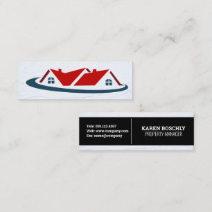 Mortgage House Real Estate logo Mini Business Card