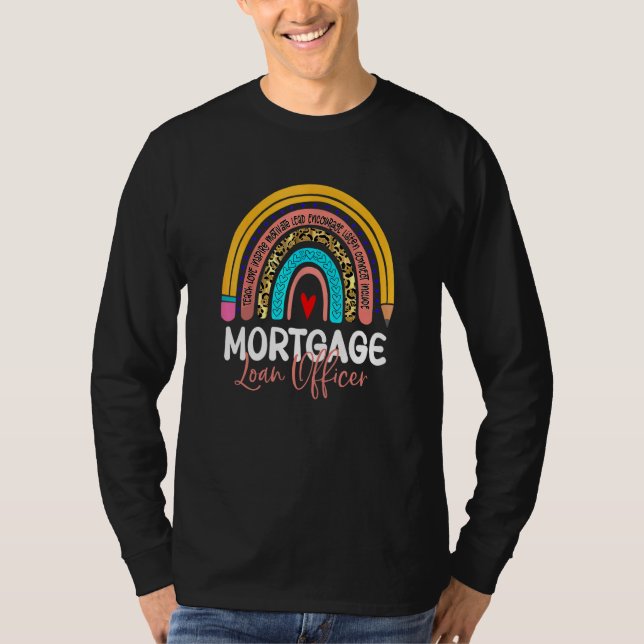 Mortgage Loan Officer Leopard Rainbow Accounting B T-Shirt (Front)