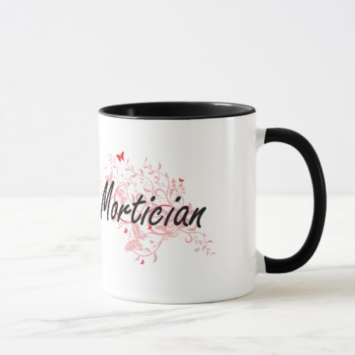 Mortician Artistic Job Design with Butterflies Mug