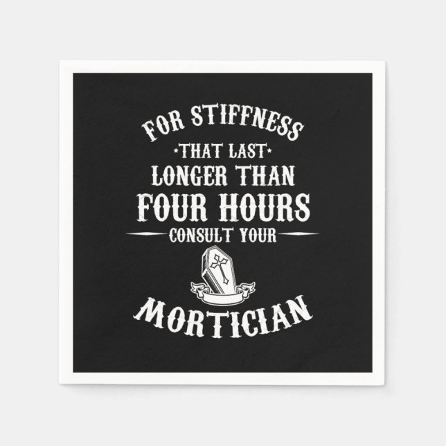 Mortician Hearse Director Funeral Vehicle Gift For Napkins (Front)