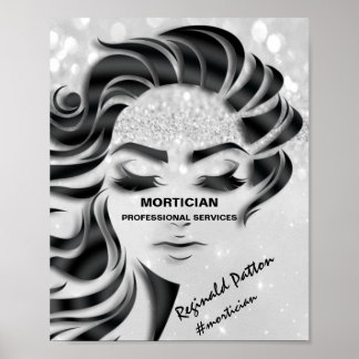 Mortician Studio Eyelash Silver Gray Thank Poster