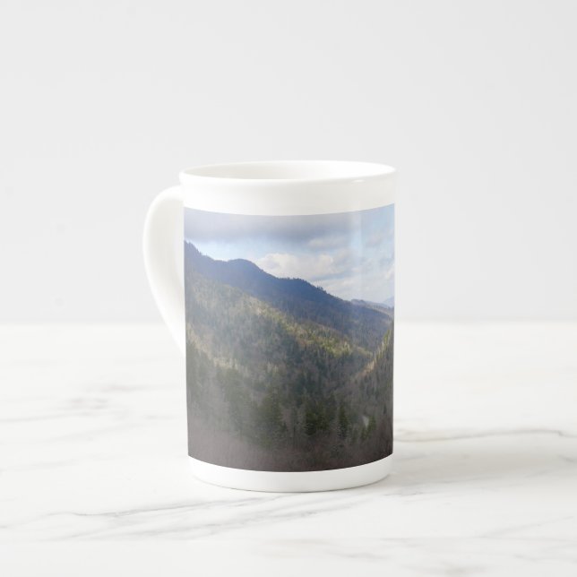Morton Overlook at Great Smoky Mountains Bone China Mug (Front Left)