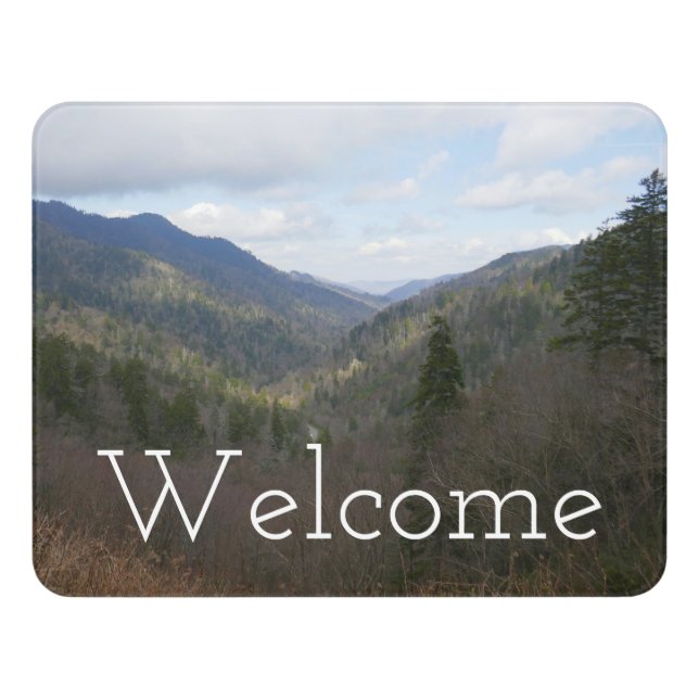 Morton Overlook at Great Smoky Mountains Door Sign (Contemporary Front)