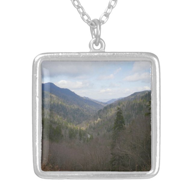 Morton Overlook at Great Smoky Mountains Silver Plated Necklace (Front)