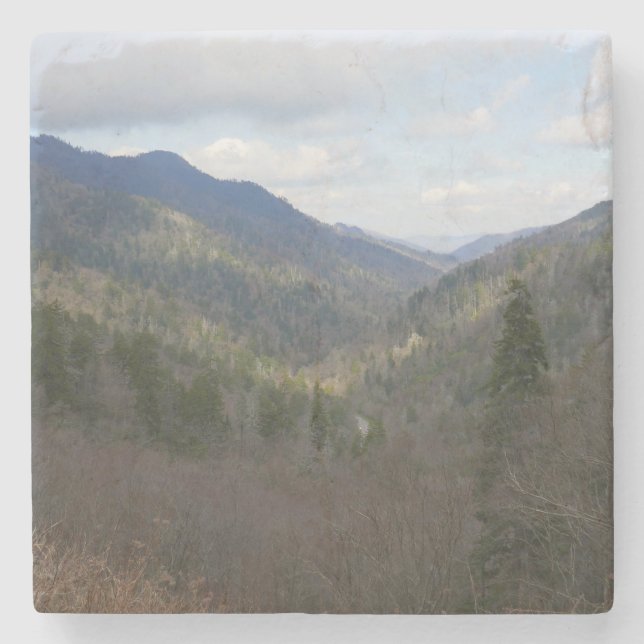 Morton Overlook at Great Smoky Mountains Stone Coaster (Front)