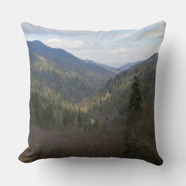 Morton Overlook at Great Smoky Mountains Throw Pillow (Front)