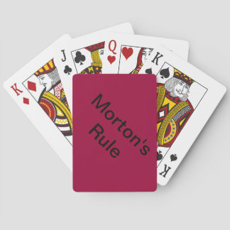Morton's Rule Poker Cards
