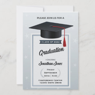 Mortorboard and Tassel Graduation Invitation