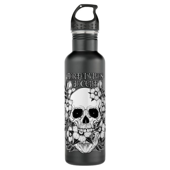 Mortui vivos docent - the Dead teach the Living  Stainless Steel Water Bottle (Front)