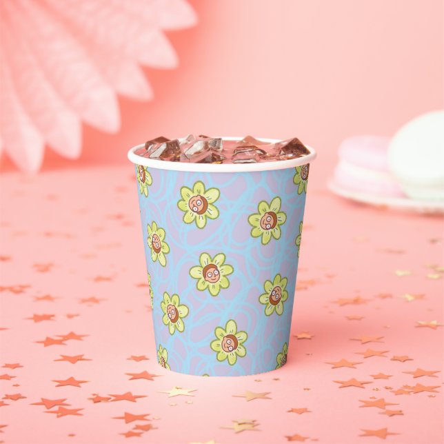 Morty Flower Pattern Paper Cups (Insitu)