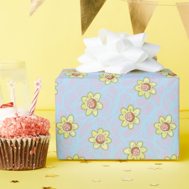 Morty Flower Pattern Wrapping Paper (Birthday Party)