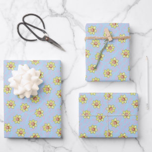 Morty Flower Pattern Wrapping Paper Sheets