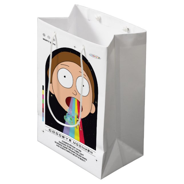 Morty Goodbye Moonmen Quote Graphic Medium Gift Bag (Front Angled)