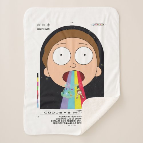 Morty Goodbye Moonmen Quote Graphic Sherpa Blanket