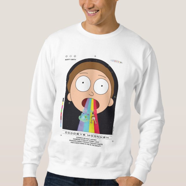 Morty Goodbye Moonmen Quote Graphic Sweatshirt (Front)