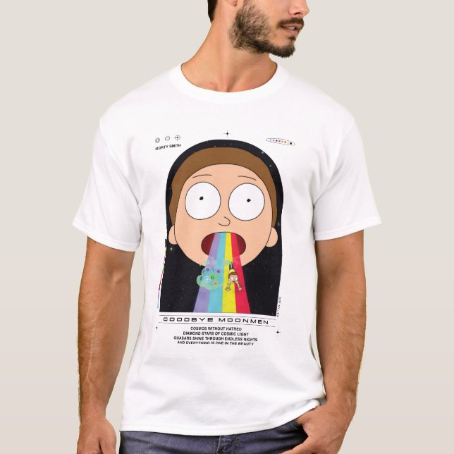 Morty Goodbye Moonmen Quote Graphic T-Shirt (Front)