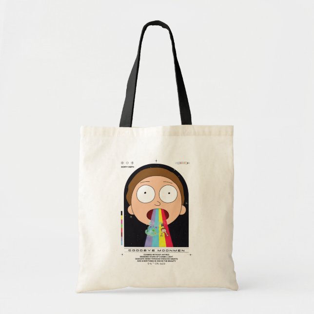 Morty Goodbye Moonmen Quote Graphic Tote Bag (Front)