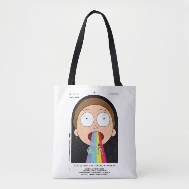 Morty Goodbye Moonmen Quote Graphic Tote Bag (Front)