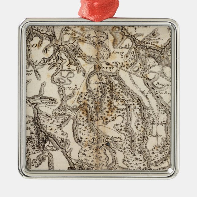 Morvan Atlas Map Metal Ornament (Front)