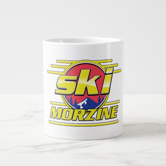Morzine France Ski 80s logo Giant Coffee Mug (Front)