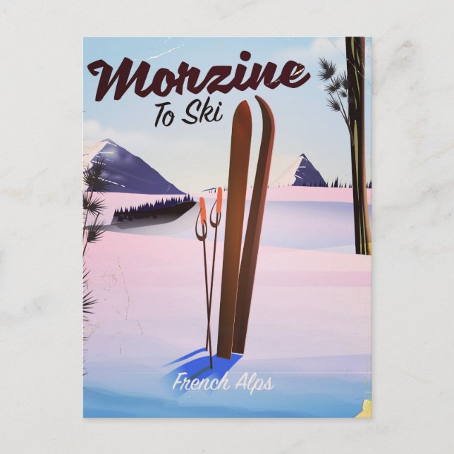 Morzine ,French Alps ski poster Postcard (Front)