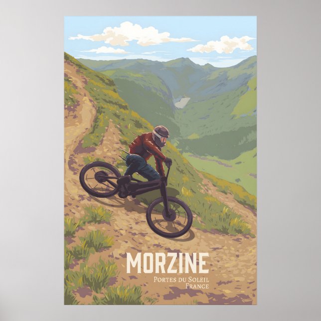 Morzine Mountain Biking Travel Poster (Front)