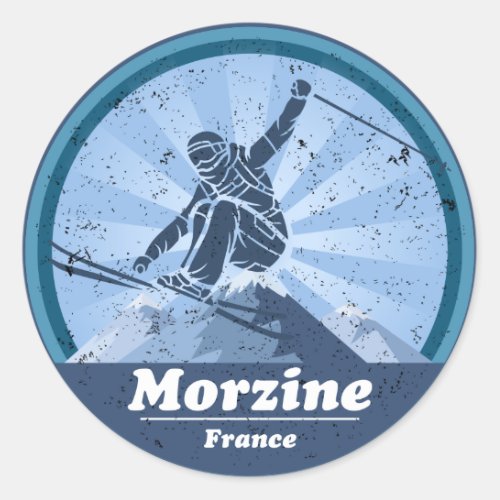 Morzine Ski resort _ Skiing Classic Round Sticker