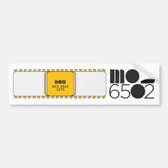 6502 Sticker MOS 6502 Bumpersticker Bumper Sticker | Zazzle