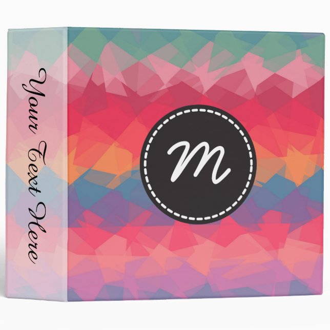 Mosaic Abstract Art Custom Monogram #53 Binder (Front/Spine)