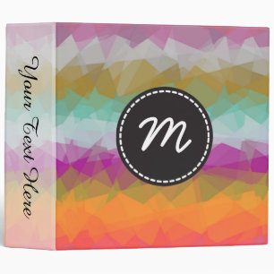 Mosaic Abstract Art Custom Monogram #55 3 Ring Binder